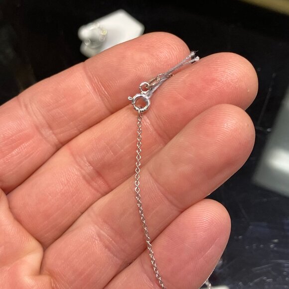 Sapphire And Diamond White Gold Pendant - Picture 6 of 7